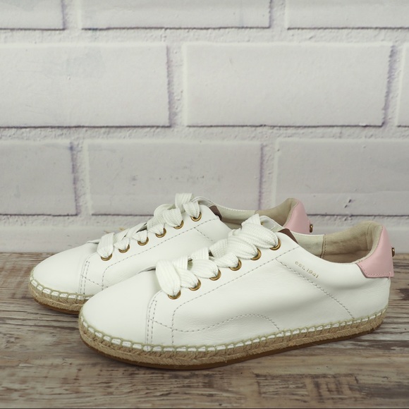 Coach C101 white leather espadrille sneaker 7.5 - Picture 2 of 8